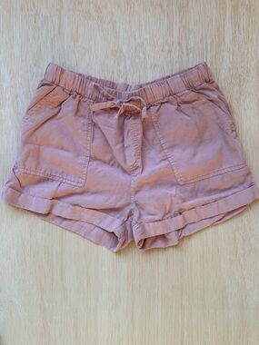 100% Tencel Love Tree Dusty Rose Elastic-Waist Shorts Medium